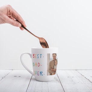 Taza De Café Latte El mejor regalo de papá de color de la foto modern