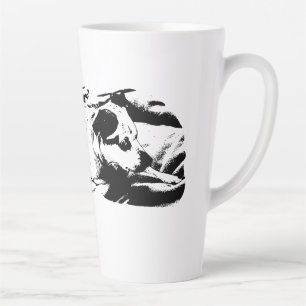 Taza De Café Latte El miedo vigilante en la manta de invierno