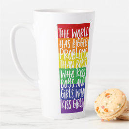 Taza De Café Latte El mundo del arcoiris del orgullo gay tiene mayore