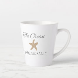 Taza De Café Latte El Océano Me Hizo Salada, Regalo Divertido de Play