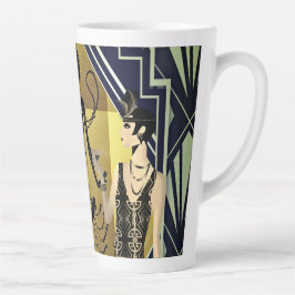 Taza De Café Latte El oro negro de los bailarines retro de 1920