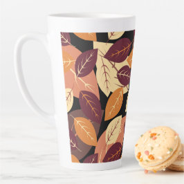 Taza De Café Latte El Otoño Sencillo Deja Oscuro