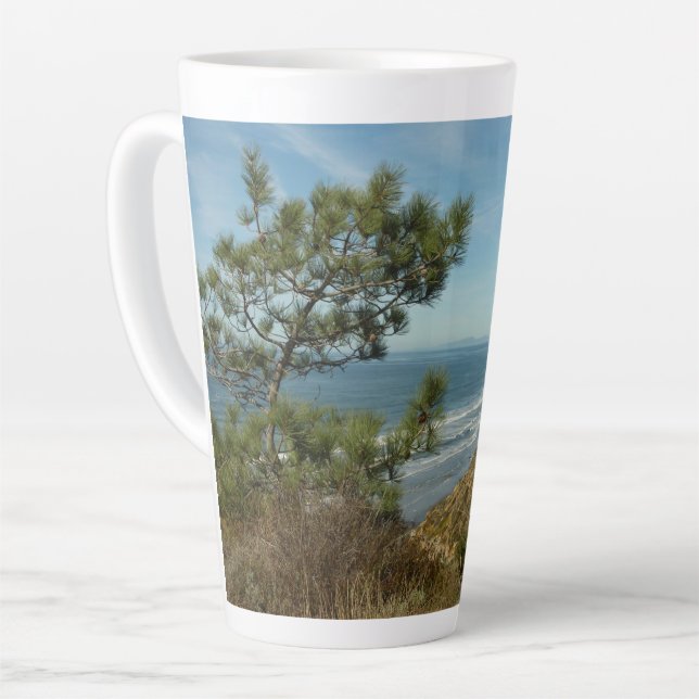 Taza De Café Latte El paisaje costero de Torrey Pine y California (Ángulo izquierdo)