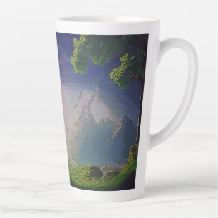 Taza De Café Latte El Paisaje De Un Mundo Extranjero