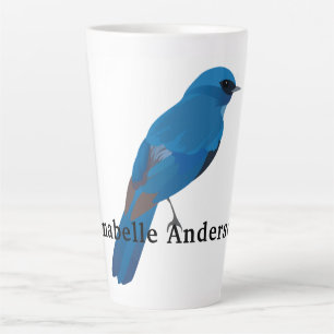 Taza De Café Latte El pájaro azul de la felicidad personalista