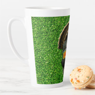 Taza De Café Latte El pavo orgulloso de SlipperyJoe come jamón colgar