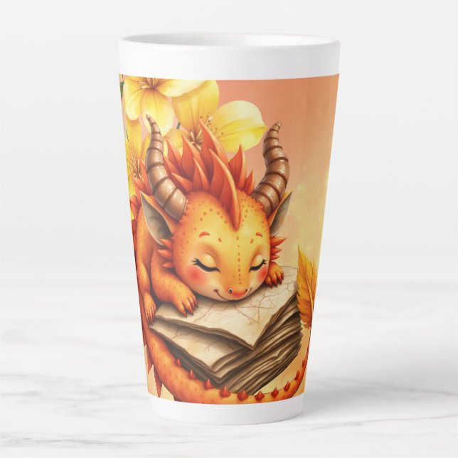 Taza De Café Latte El pequeño dragón místico.  (Anverso)