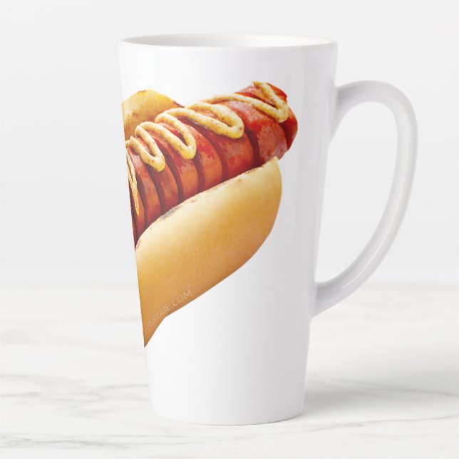 Taza De Café Latte El perro caliente de SlipperyJoe enclavado en un m (Derecha)