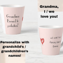 Taza De Café Latte El regalo de la abuela de los nietos, te queremos,