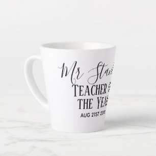 Taza De Café Latte El regalo de texto moderno personalizado del profe