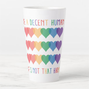 Taza De Café Latte El retro cardíaco LGBT es un ser humano decente no