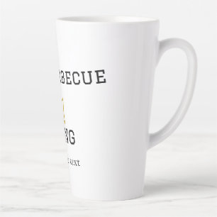Taza De Café Latte El rey de la Barbacoa corona nombre texto cocina m