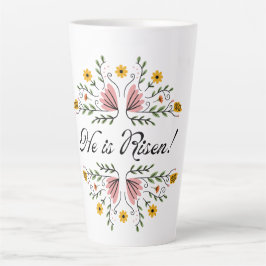Taza De Café Latte Él se levanta Pascua