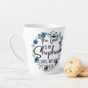 Taza De Café Latte El Señor Es Mi Pastor  Salmo 23:1 Biblia Verse