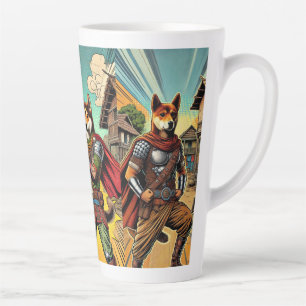 Taza De Café Latte El superperro ruso Latte Mug: El héroe indie