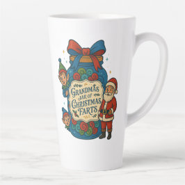 Taza De Café Latte El tarro de pedos de Navidad de la abuela, diverti