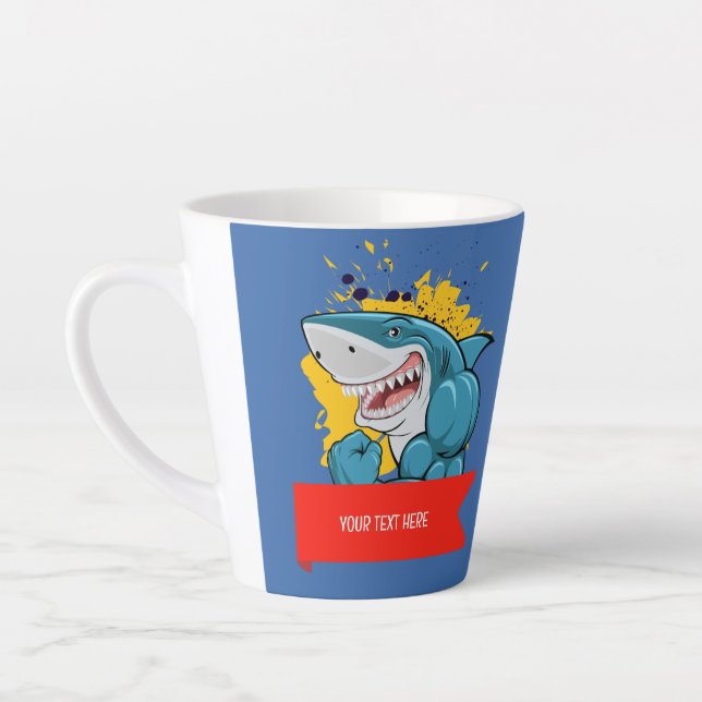 TAZA DE CAFÉ LATTE EL TIBURÓN  (Izquierda)
