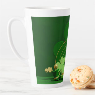 Taza De Café Latte El trébol de tres hojas del Día de San Patricio de