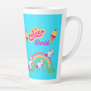 Taza De Café Latte El unicornio y el arco iris del mundo cutáneo