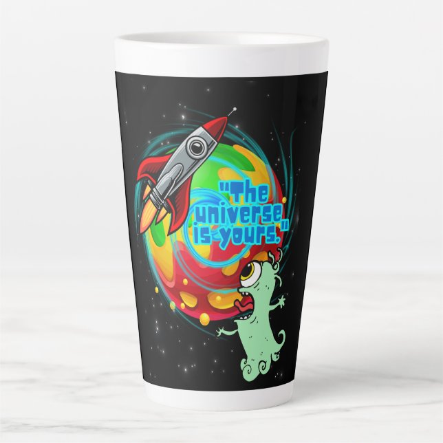 TAZA DE CAFÉ LATTE EL UNIVERSO ES TUYO (Anverso)