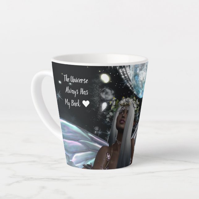 Taza De Café Latte El Universo Tiene Mi Hada Trasera 12 oz.Silencio l (Ángulo izquierdo)