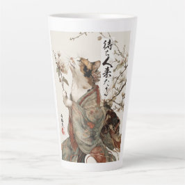 Taza De Café Latte "El Uno Vendrá" Taza de Latte de Arte de Gato Japo