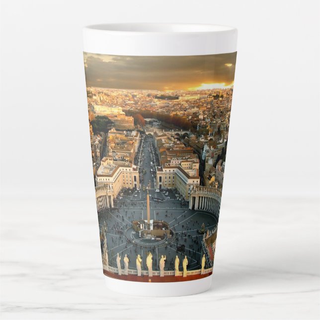 Taza De Café Latte El Vaticano de la Plaza San Pedro (Anverso)