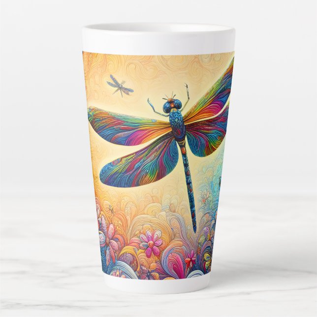 Taza De Café Latte El viaje de la libélula (Anverso)
