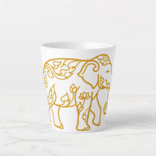 Taza De Café Latte Elefante estilo tailandés para regalar.