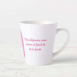 Taza De Café Latte elefante rosa