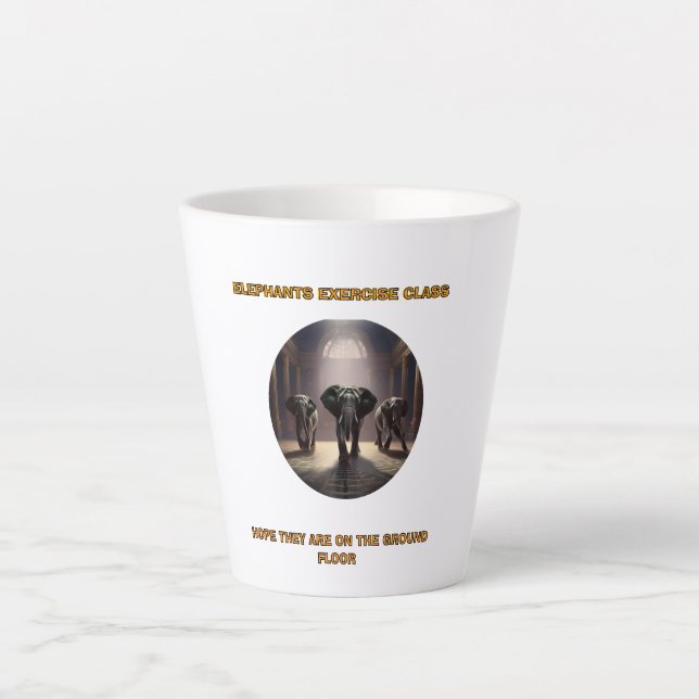 Taza De Café Latte Elefantes Dance Class (Anverso)
