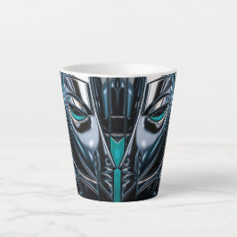 Taza De Café Latte Elegancia de Metal Cibernético