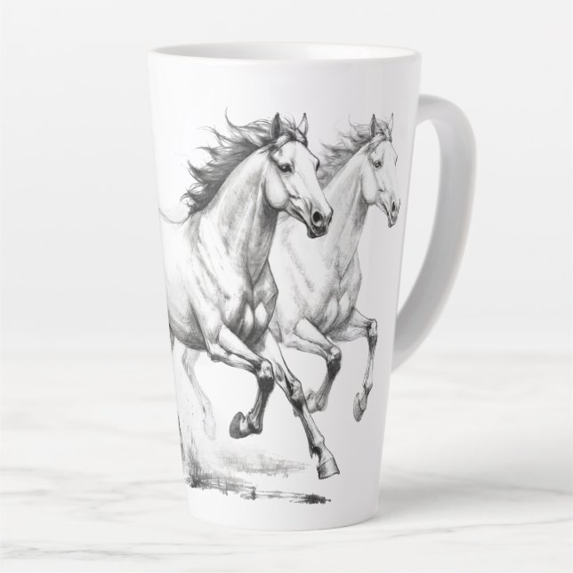 Taza De Café Latte Elegancia Equina (Ángulo derecho)