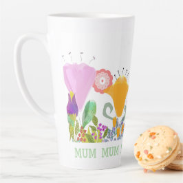 Taza De Café Latte Elegancia floreciente