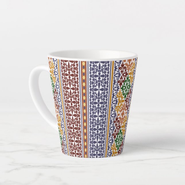 Taza De Café Latte elegant ethnic pattern  (Ángulo izquierdo)