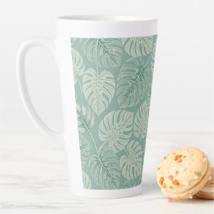 Taza De Café Latte Elegant Exotic Painted Monsteras