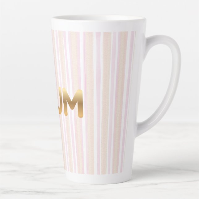 Taza De Café Latte Elegant Golden MUM Mug - Minimalist Mother's Day  (Derecha)