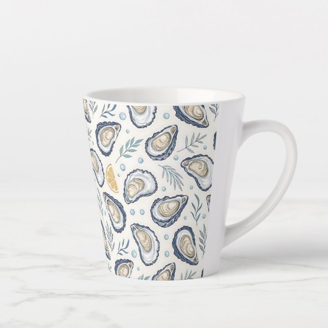 Taza De Café Latte Elegant Marine Oysters (Derecha)