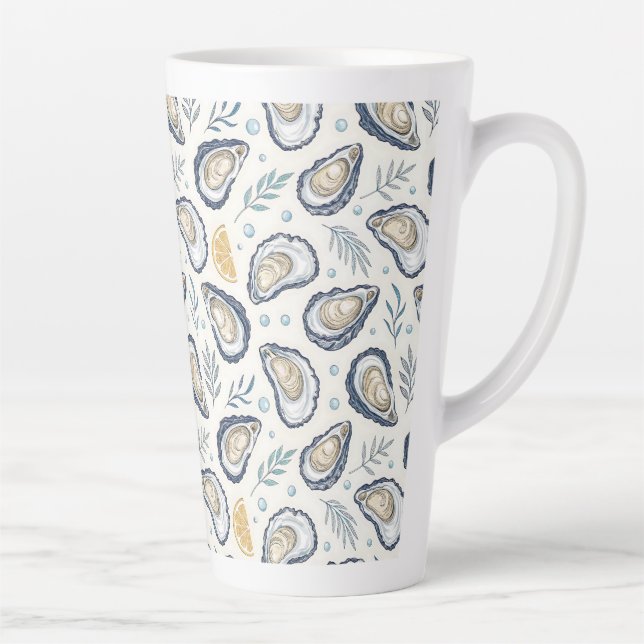 Taza De Café Latte Elegant Marine Oysters (Derecha)