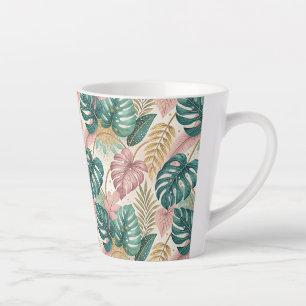 Taza De Café Latte Elegant Monsteras Gold