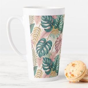 Taza De Café Latte Elegant Monsteras Gold