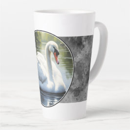 Taza De Café Latte Elegant Swan is Swimming in Water