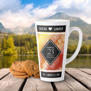 Taza De Café Latte Elegante 23° Aniversario del Boda Imperial Topaz