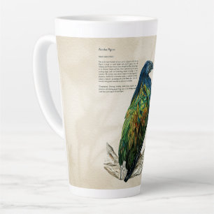 Taza De Café Latte Elegante acuarela de Nicobar en peligro de extinci