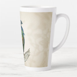 Taza De Café Latte Elegante acuarela de Nicobar en peligro de extinci
