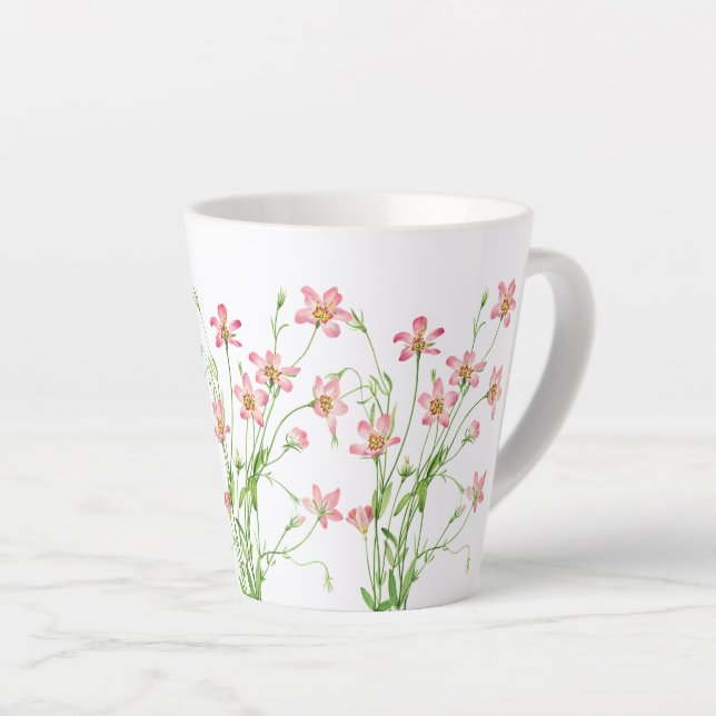 Taza De Café Latte Elegante alfombra de latte rosada rosa pequeña (Ángulo derecho)