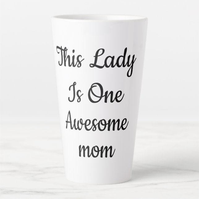 Taza De Café Latte Elegante Café Script "Una Mamá Increíble" (Anverso)