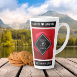 Taza De Café Latte Elegante celebración del 36° Aniversario Rosa Boda<br><div class="desc">¡Celebremos el 36º aniversario de los rosas de boda con esta elegante taza de café con leche! Las elegantes letras blancas con un romántico fondo de rosa rojo bordeado por barras blancas y negras le dan un toque memorable a esta ocasión especial y a un hito extraordinario. Personaliza con los...</div>