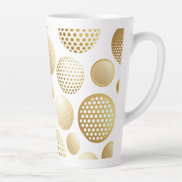 Taza De Café Latte Elegante Círculo Dorado Latte Mug