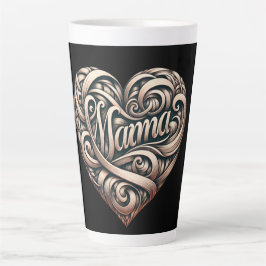 Taza De Café Latte Elegante corazón devorado con mamá para el Día de 